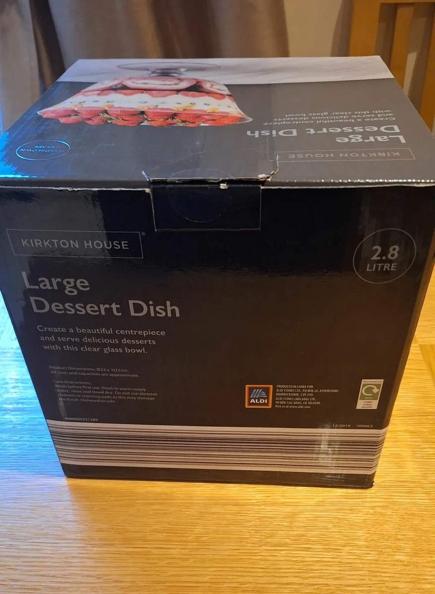 Large glass dessert dish - Image 4