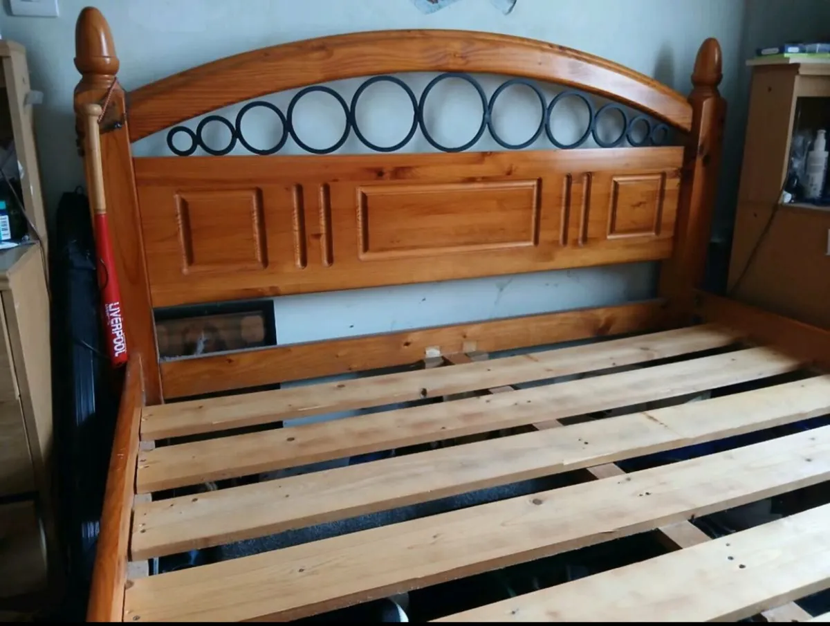 Stunning Very Solid King Size Wooden Bed - Deliver - Image 1
