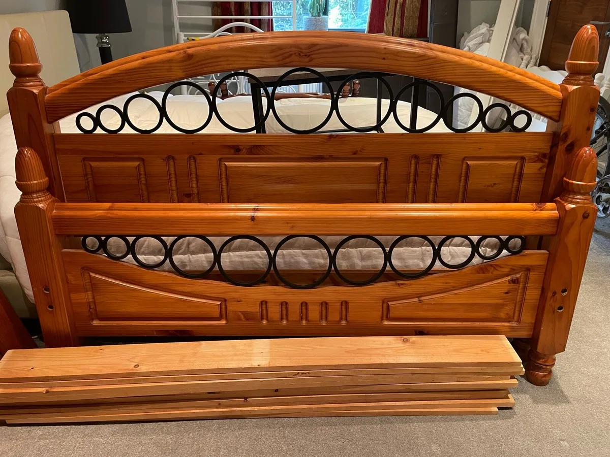 Stunning Very Solid King Size Wooden Bed - Deliver - Image 2