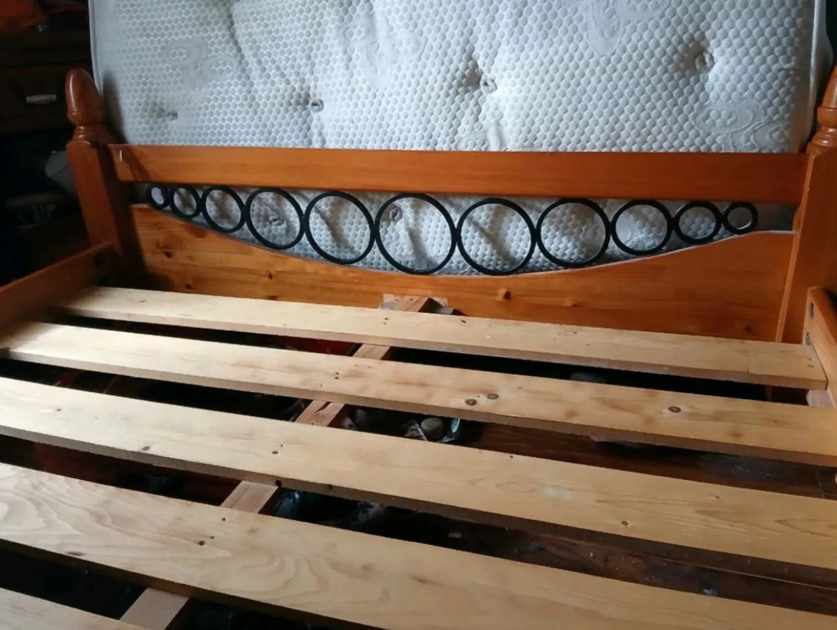 Stunning Very Solid King Size Wooden Bed - Deliver - Image 3