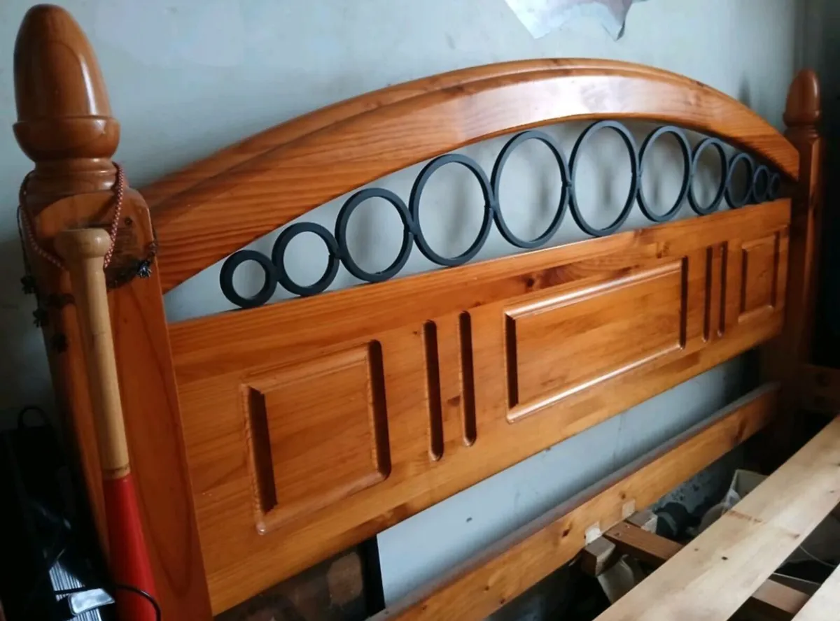 Stunning Very Solid King Size Wooden Bed - Deliver - Image 4