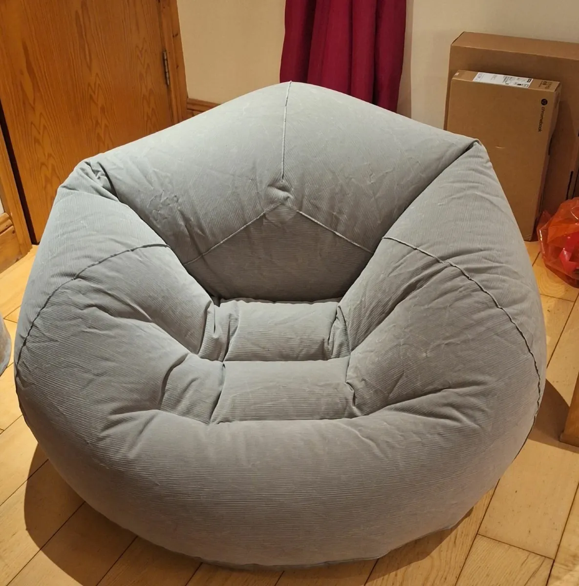 Intex grey Inflatable Beanless Bag Chair & pump - Image 1