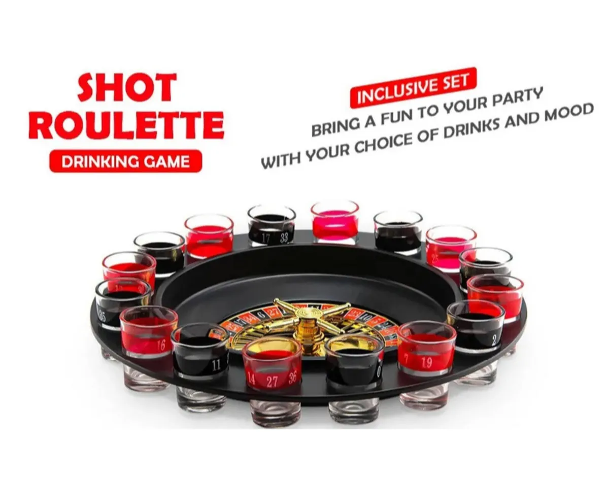 Drinking Game Spin & Shot Drink Roulette Wheel NEW - Image 3