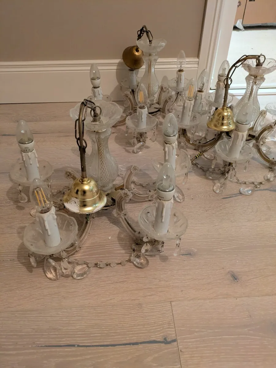 Vintage decorative chandelier pendant light (x3) - Image 3