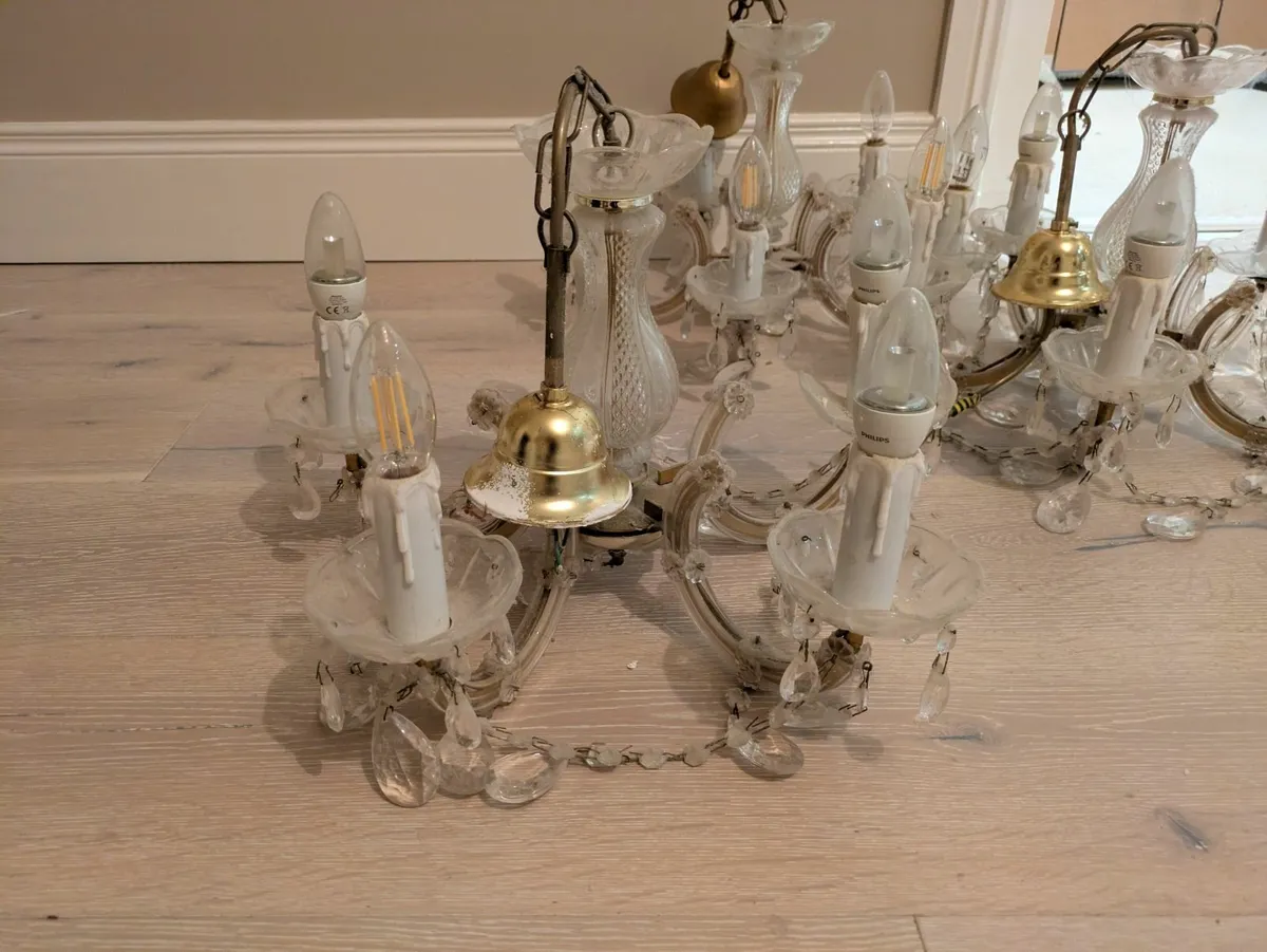 Vintage decorative chandelier pendant light (x3) - Image 4