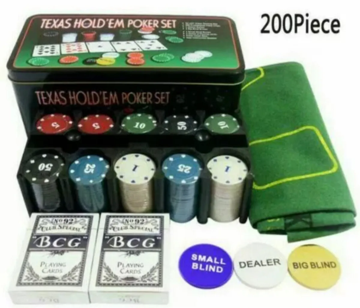 NEW Poker Set - 200 Piece Texas Hold Em - Image 2