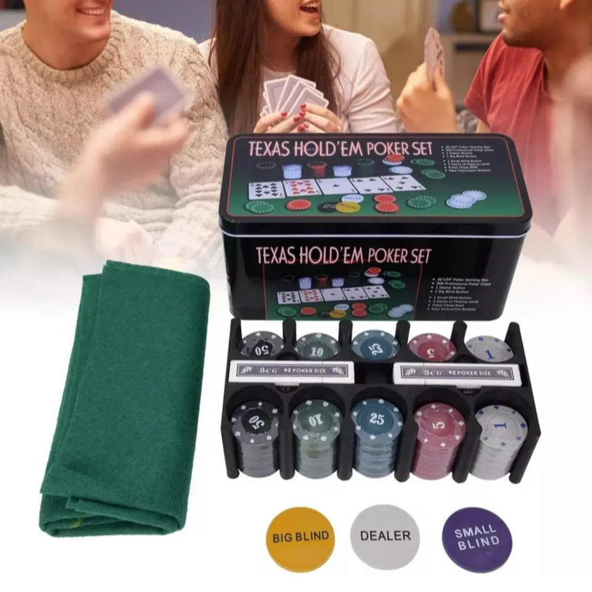 NEW Poker Set - 200 Piece Texas Hold Em - Image 3