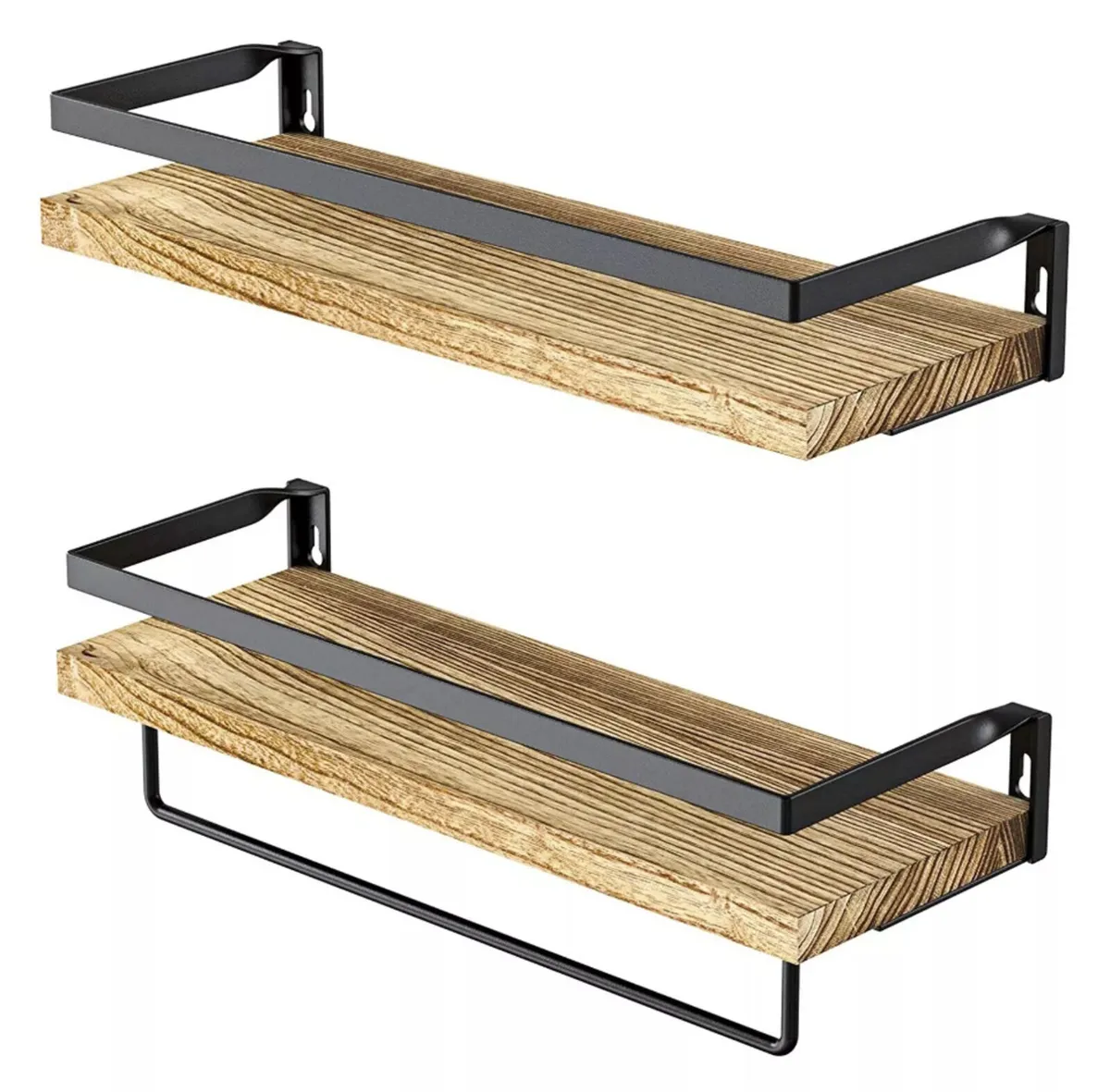 2 x Wooden Wall Mounted Floating Shelves - Image 4