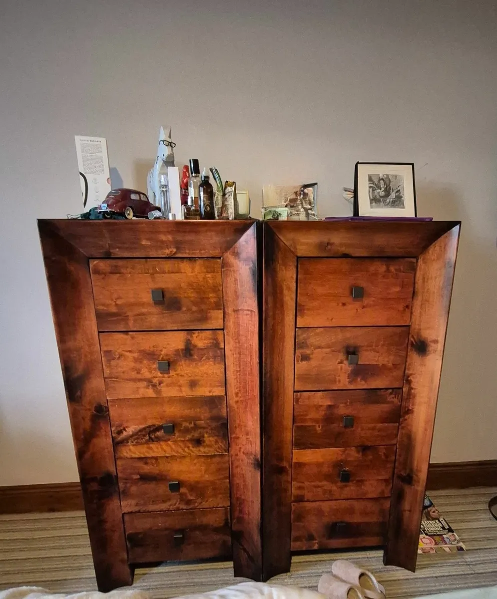 Solid wood chests of drawers and wardrobe - Image 1