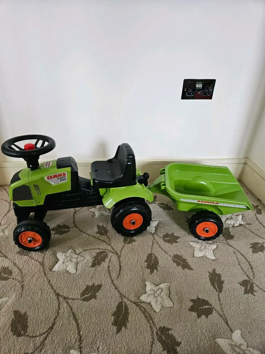 Falk CLAAS Tractor Push-Along Ride On with Trailer - Image 2