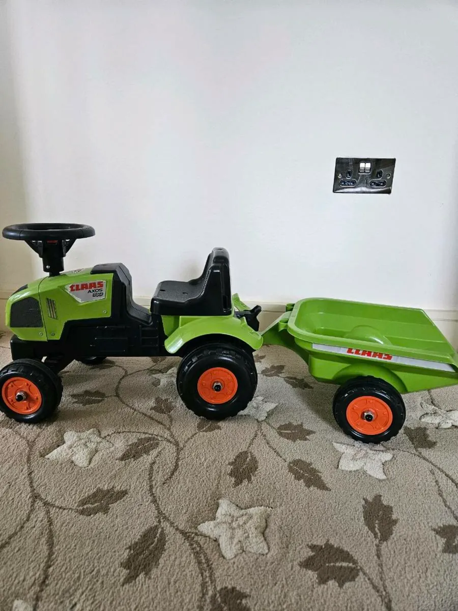 Falk CLAAS Tractor Push-Along Ride On with Trailer - Image 3