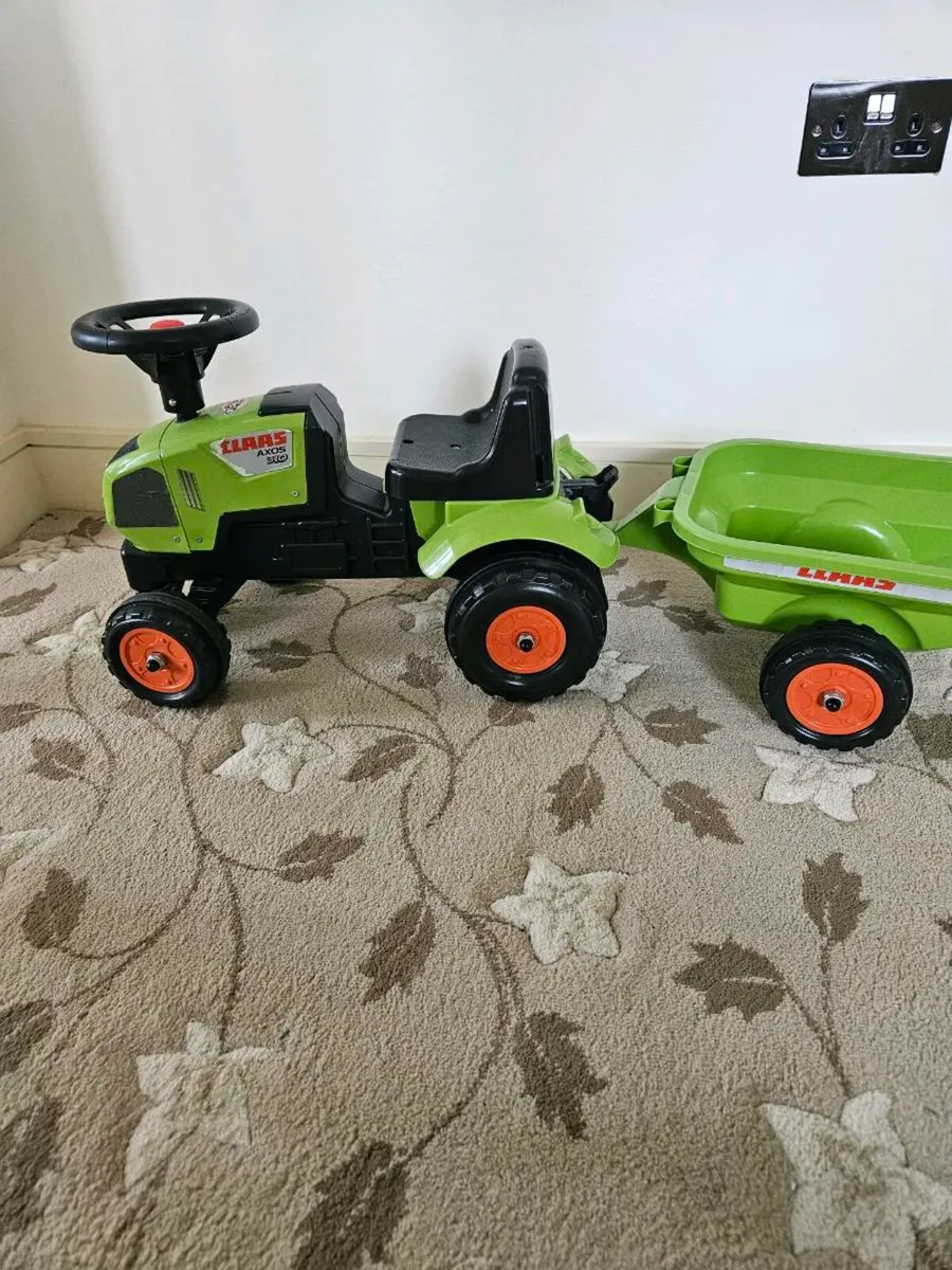 Falk CLAAS Tractor Push-Along Ride On with Trailer - Image 4