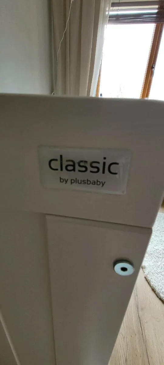 White Baby Cot 120x60 cm with Drawer + Mattress - Image 3