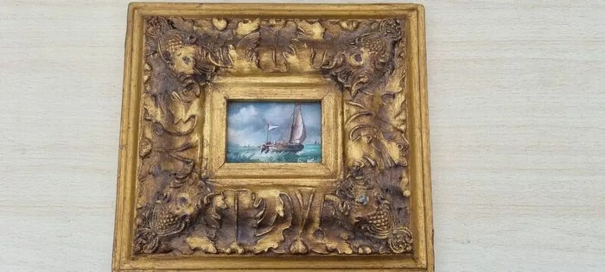 Vintage miniature of a sailing ship - Image 2