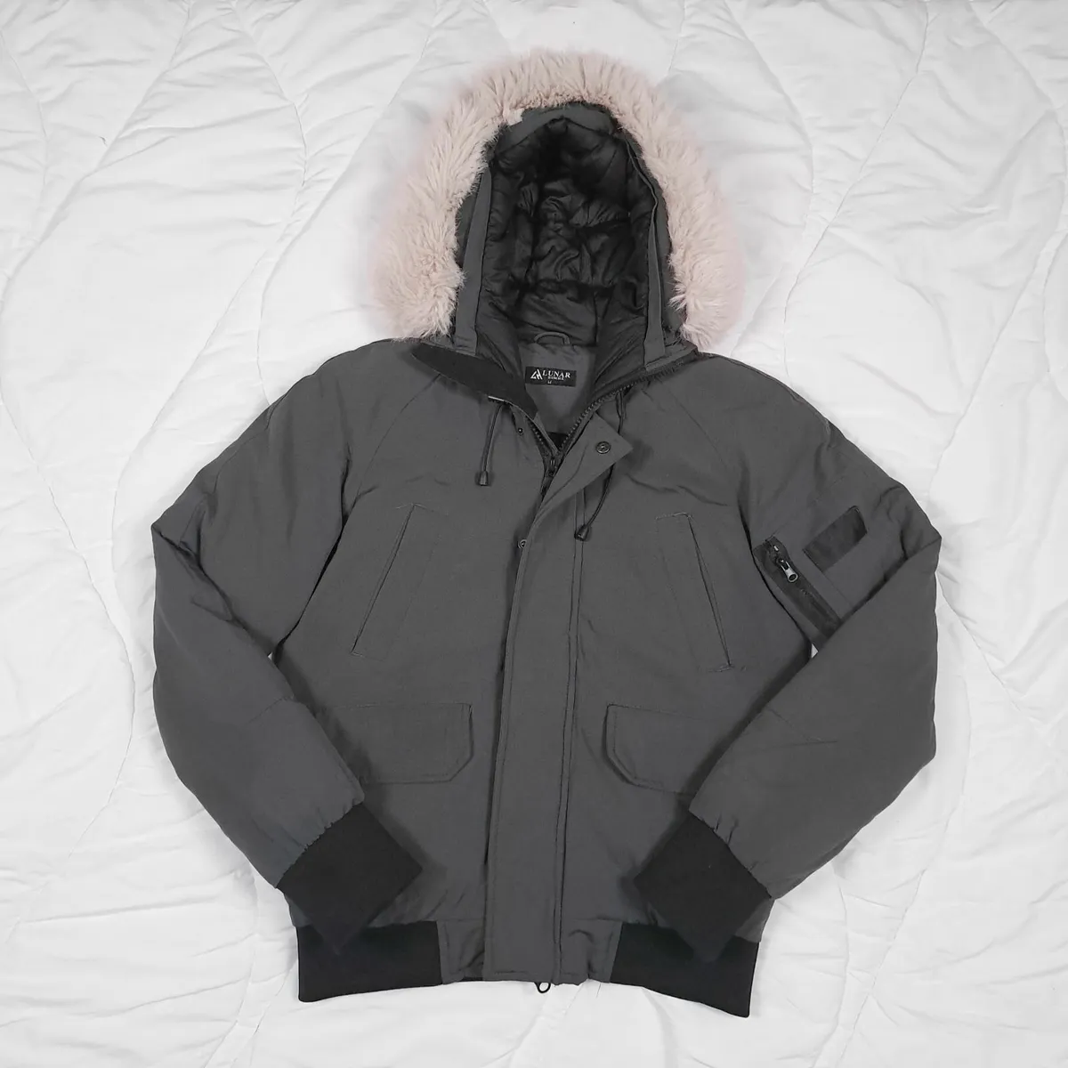 Lunar Homme Charcoal Grey Padded Parka Jacket M - Image 1