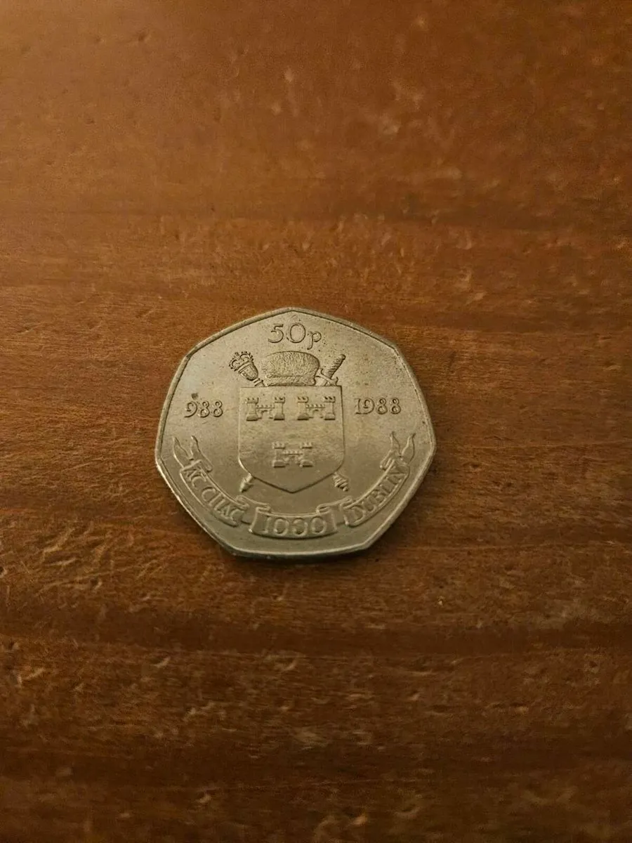 Vintage Irish 50p 1988 Dublin - Image 1