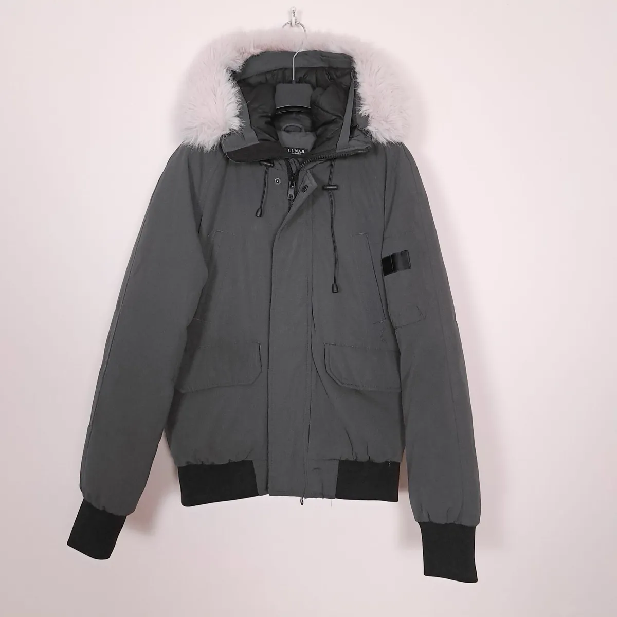Lunar Homme Charcoal Grey Padded Parka Jacket M - Image 2