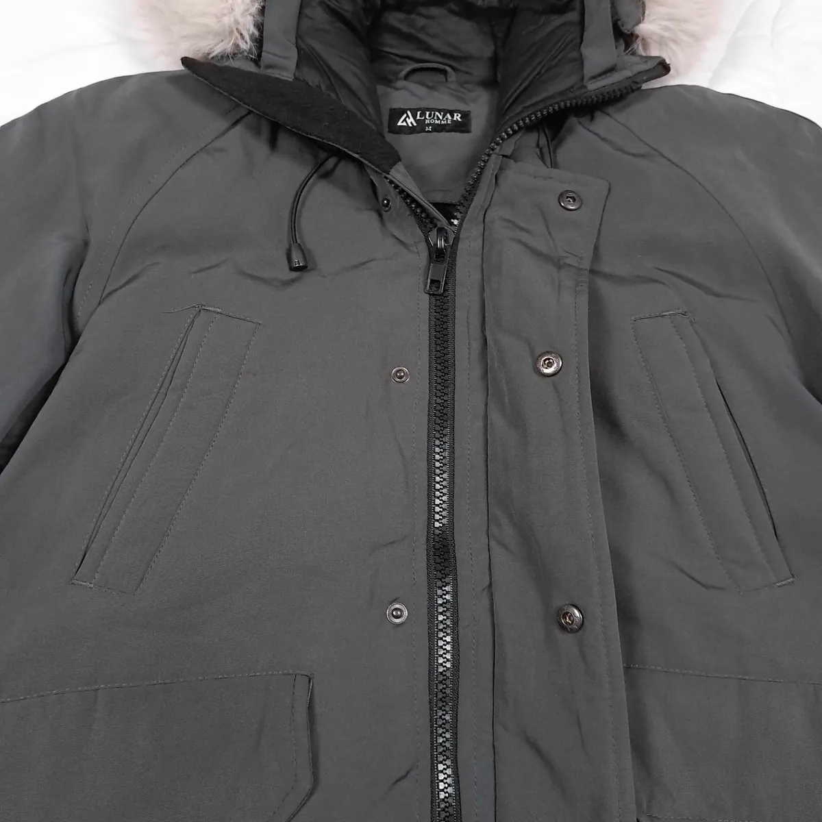 Lunar Homme Charcoal Grey Padded Parka Jacket M - Image 4