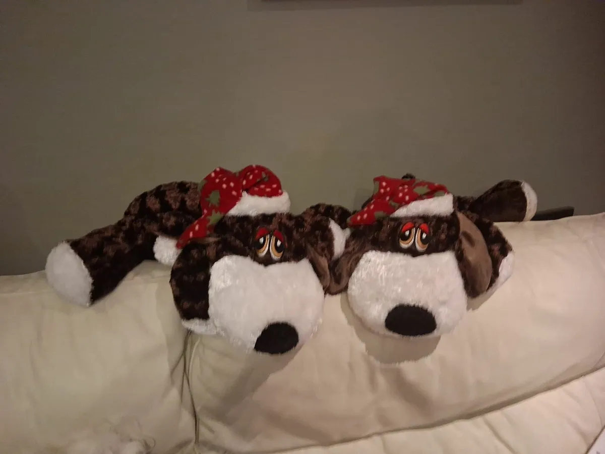 2 large Christmas Dog plush Toys - Image 1