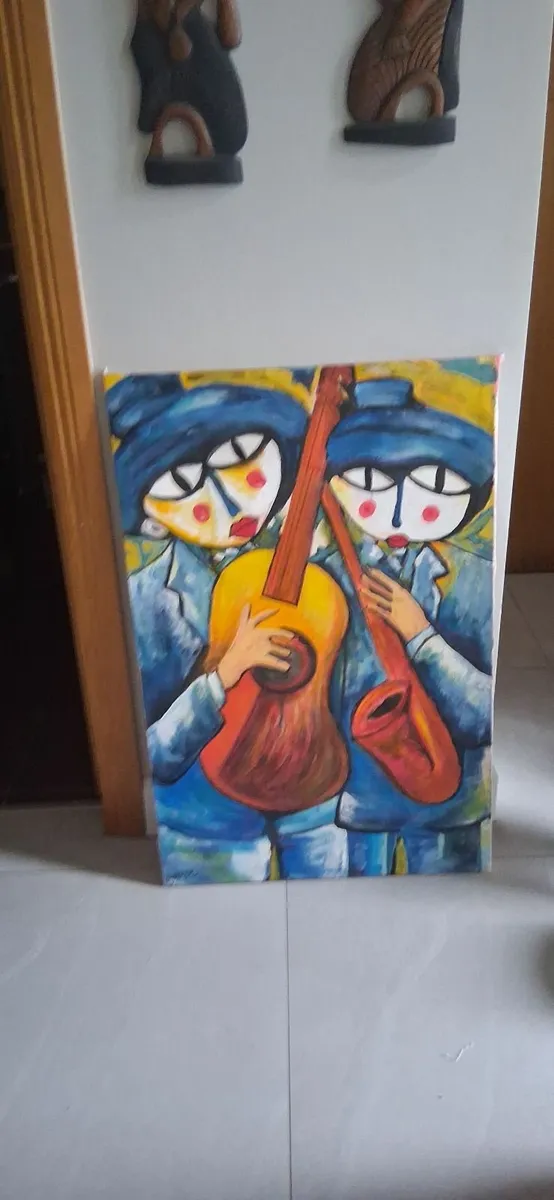 2  Musican Paintings on canvas - Image 2