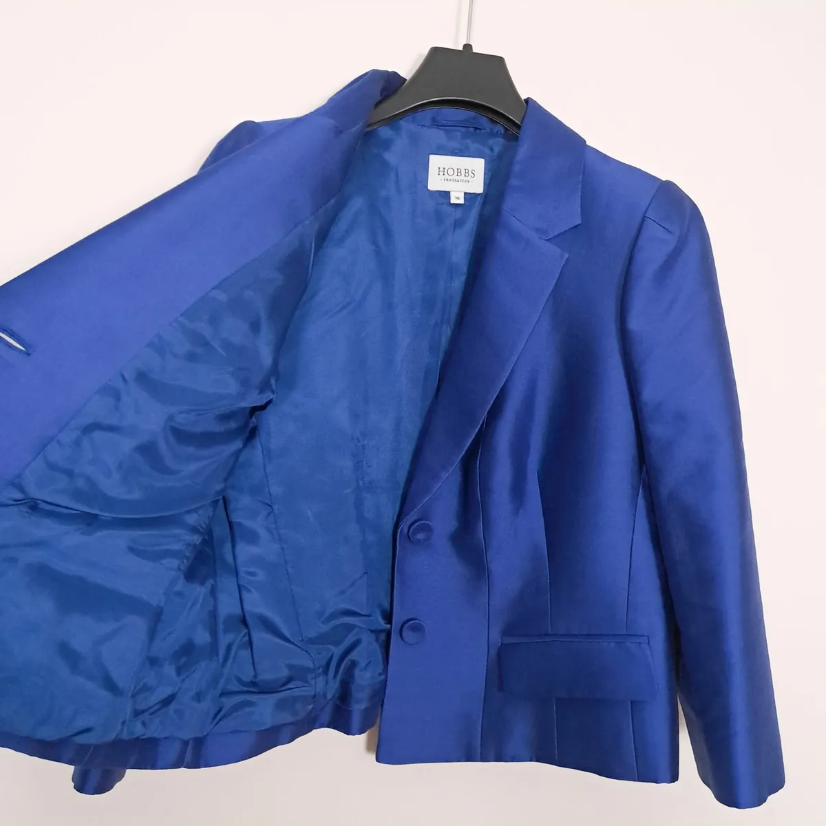 Hobbs Blue Jacket Blazer Silk Wool 16UK/44EU - Image 2