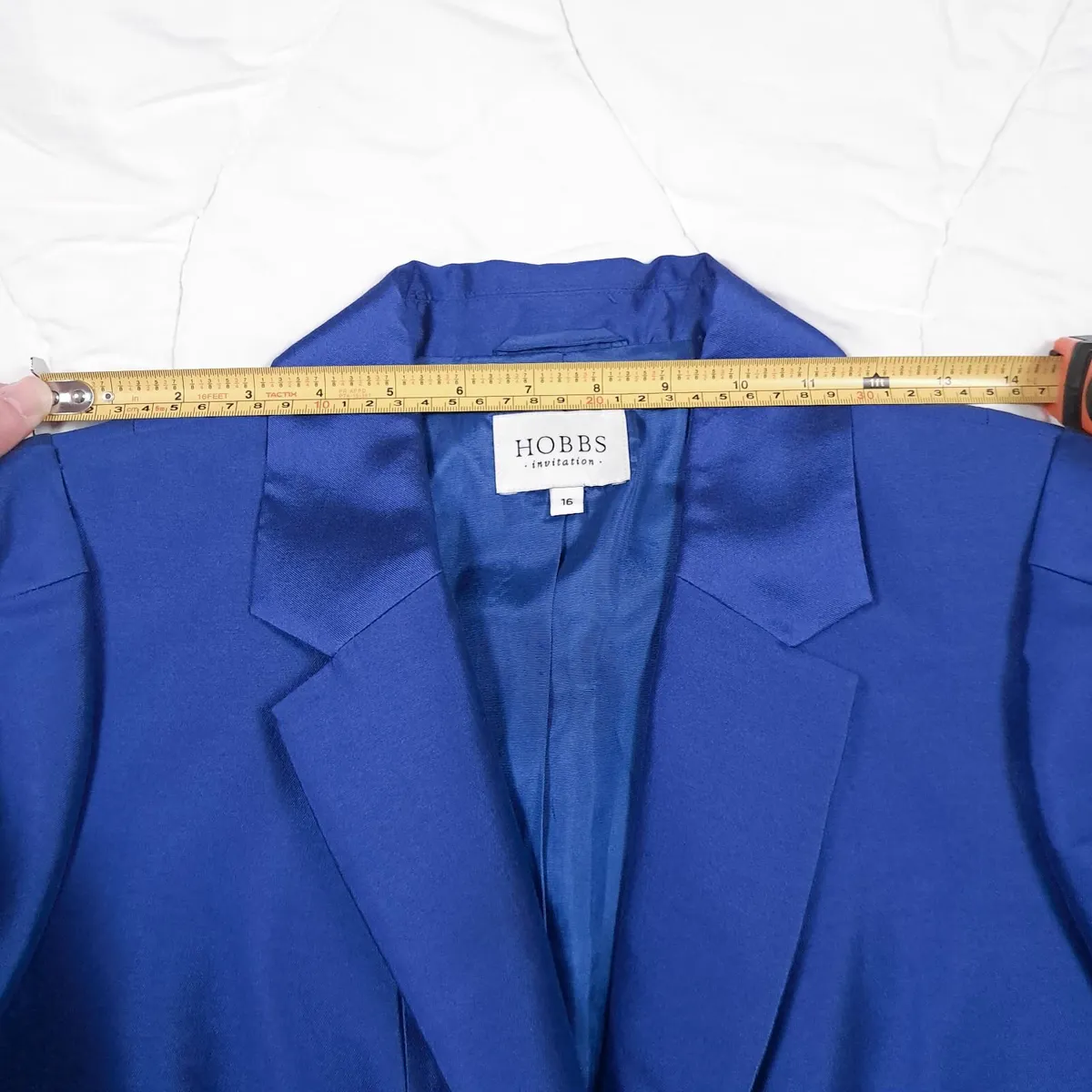 Hobbs Blue Jacket Blazer Silk Wool 16UK/44EU - Image 4