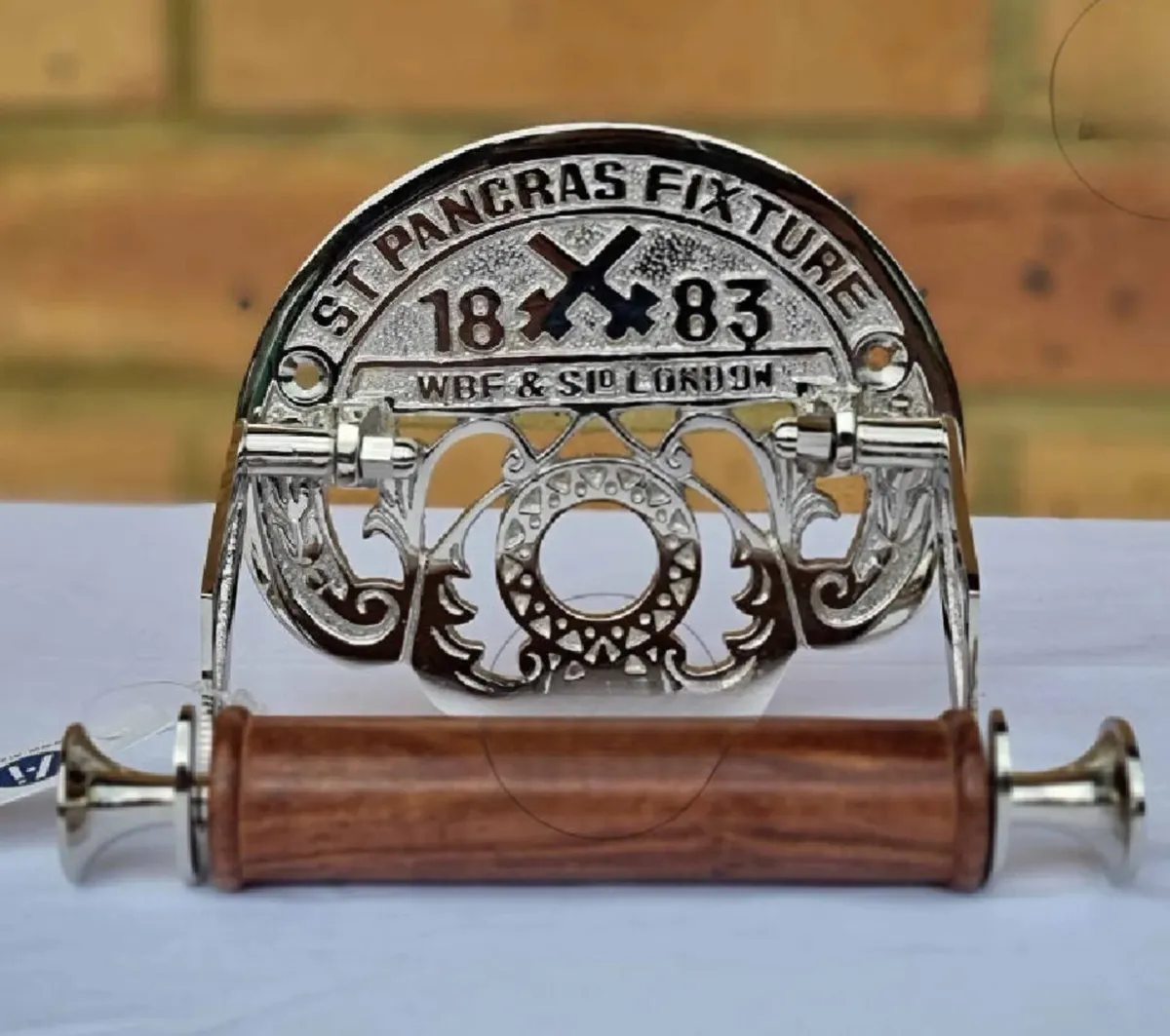 Toilet Roll Holder Nickle Chrome Retro Vintage - Image 4