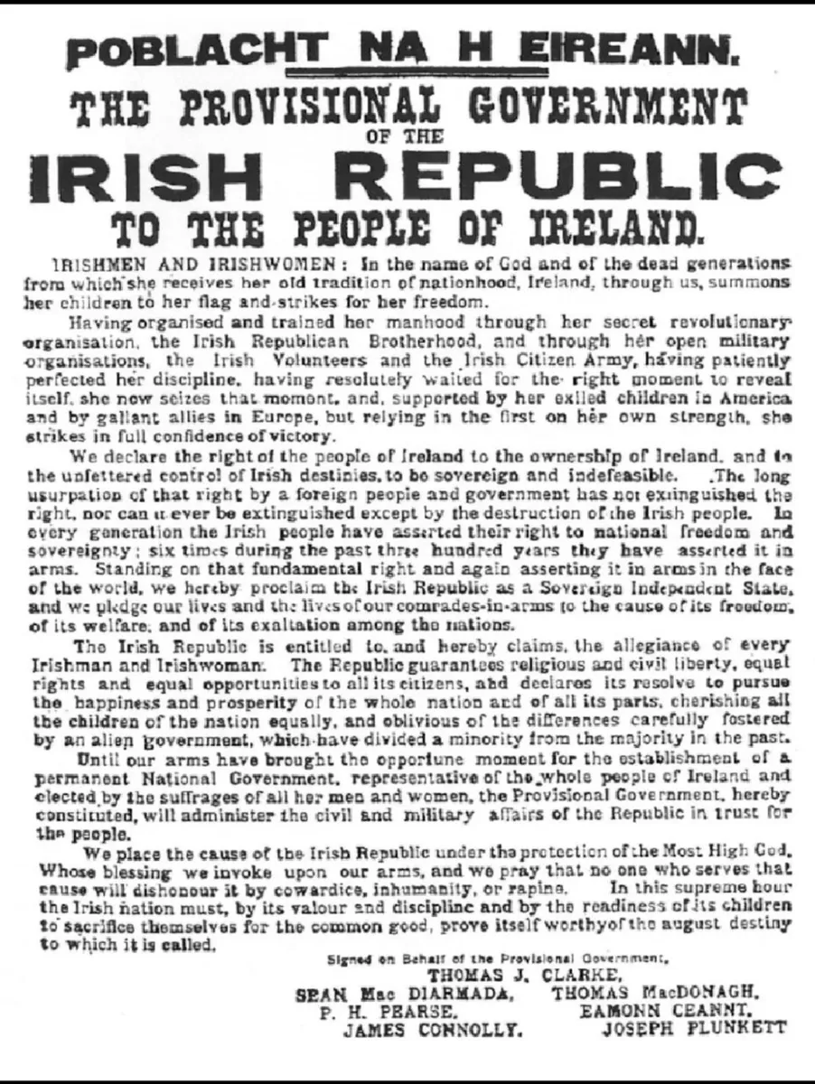 Irish Proclamation 1916 Easter Rising Metal - Image 2