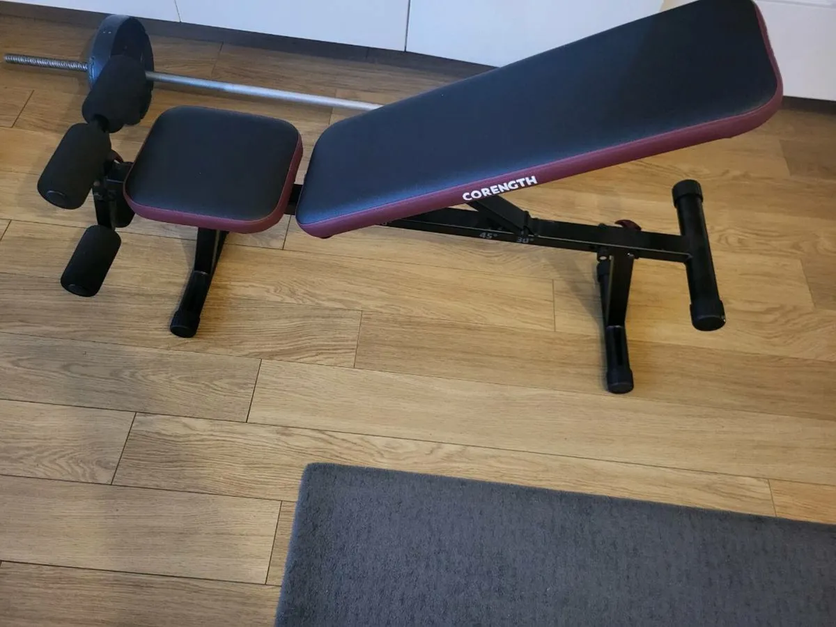 DECATHLON FOLD-DOWN INCLINE WEIGHTS BENCH WITH LEG - Image 1