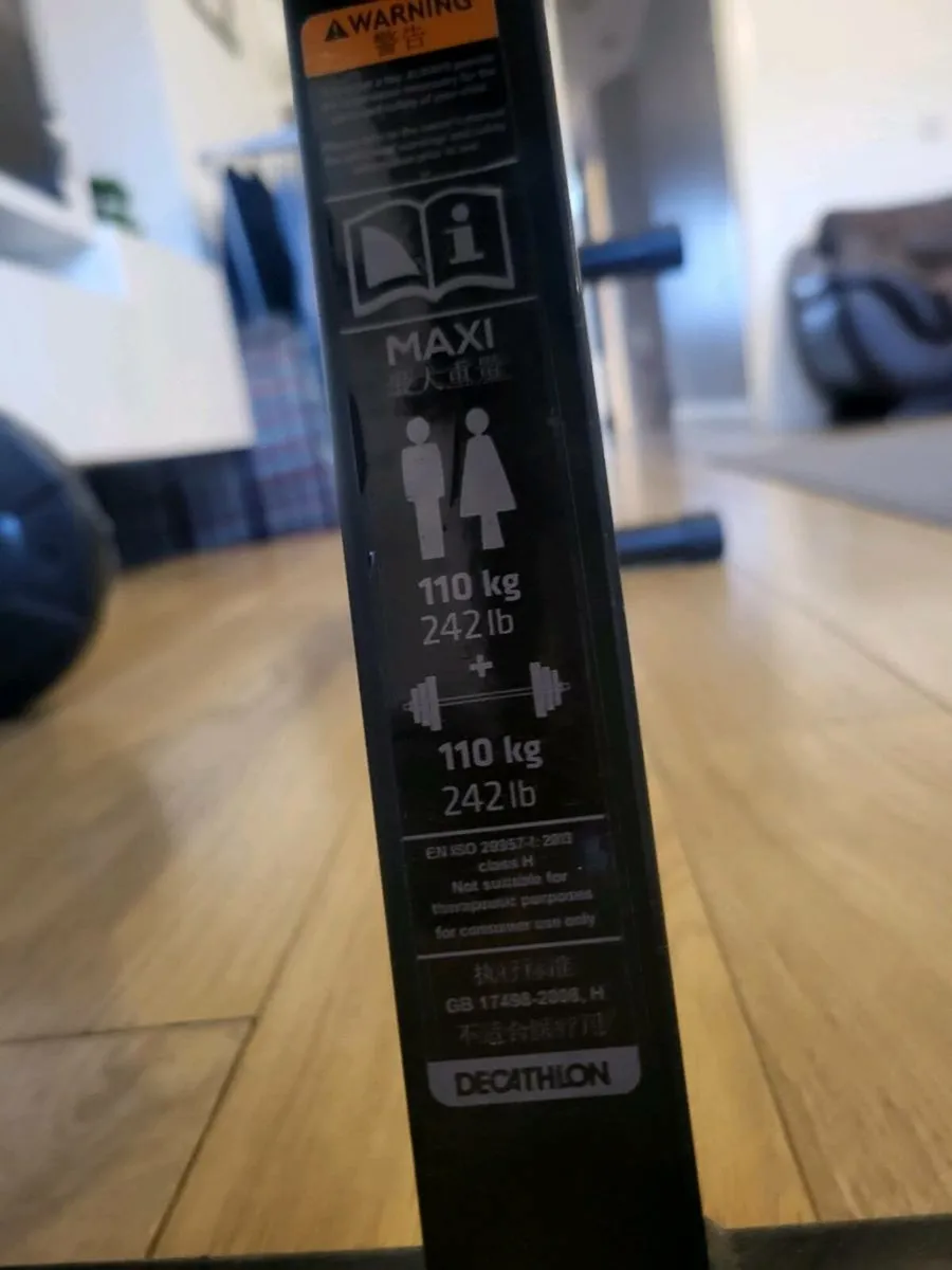 DECATHLON FOLD-DOWN INCLINE WEIGHTS BENCH WITH LEG - Image 3