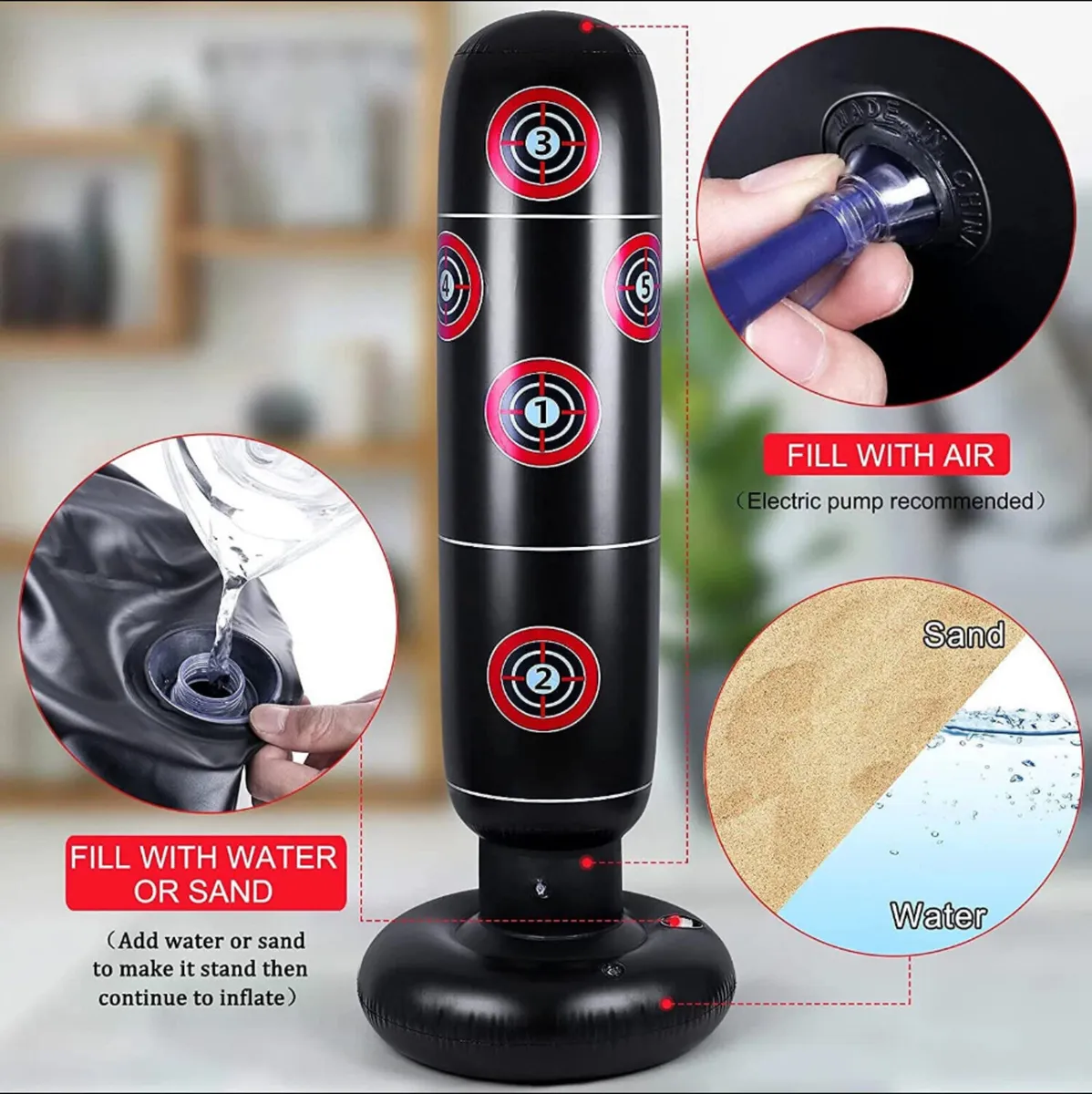 Free Standing Boxing Punch Bag Adults Kids - Image 4