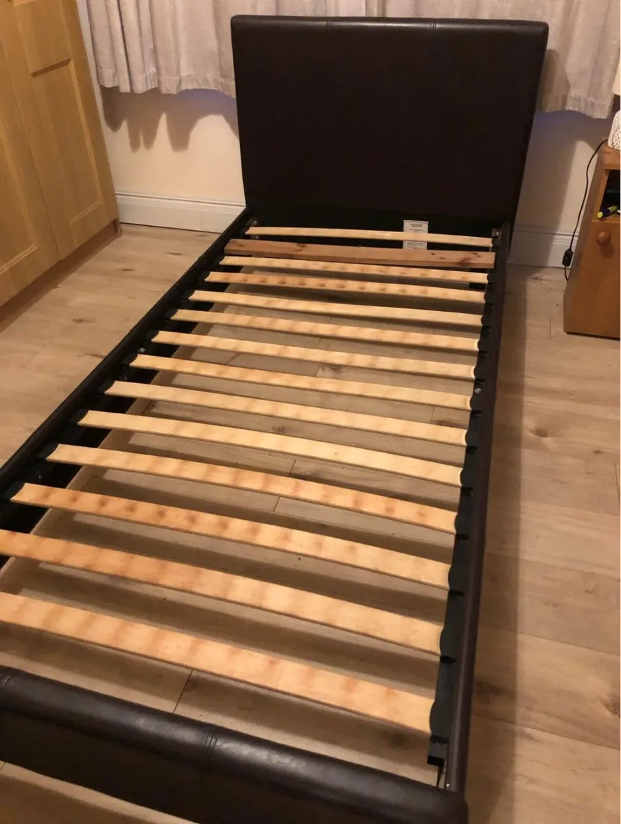 Beautiful Single Leather Bed Frame - Can Deliver