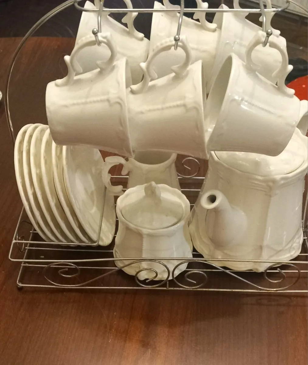 Beautiful white coffee set - Image 1