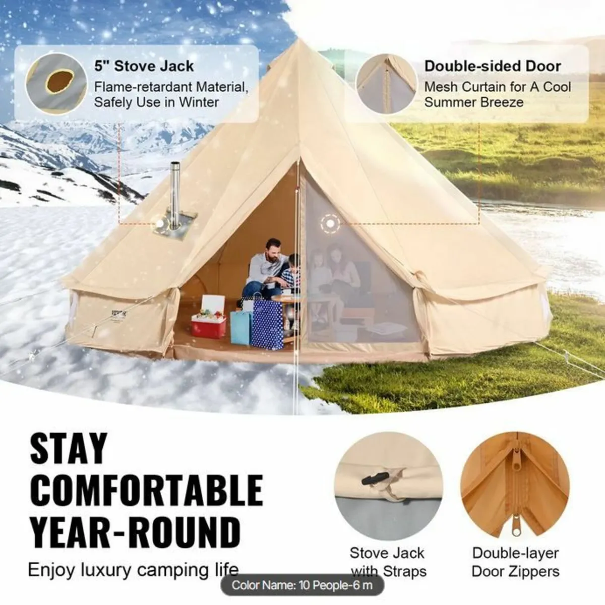 Multipurpose 6m Canvas Bell Tent - Image 4