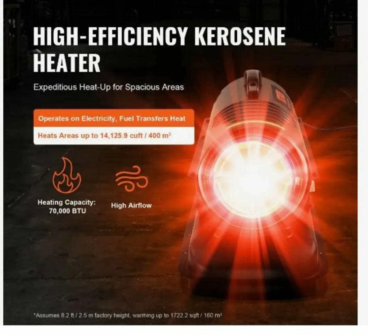 Kerosene/Diesel Forced Air Heater, 70000Btu - Image 3