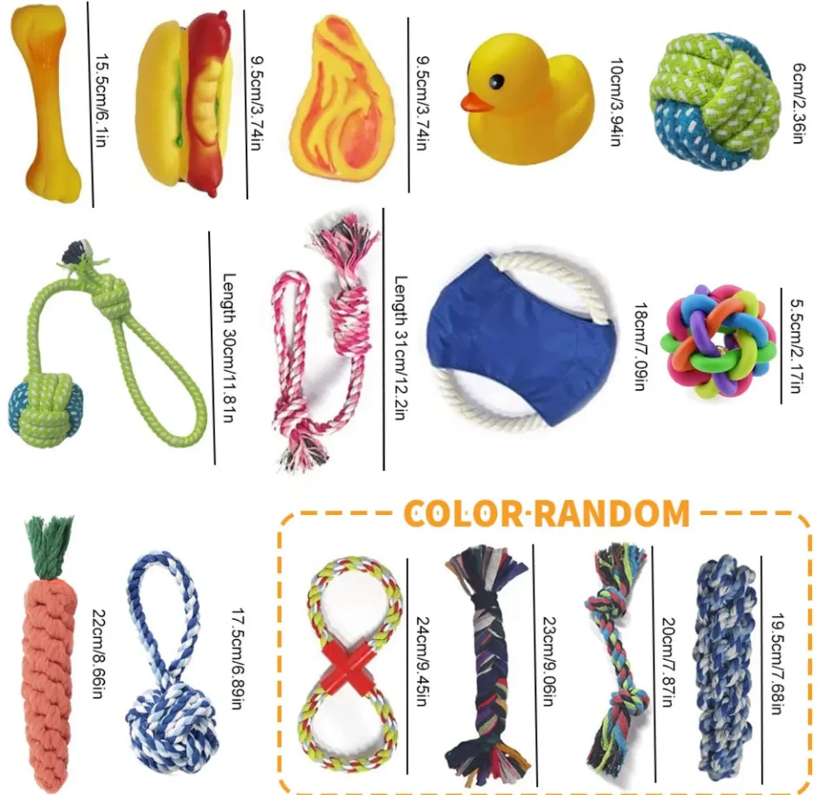 15PCS Tough Puppy Dog Toys Bundle NEW - Image 2