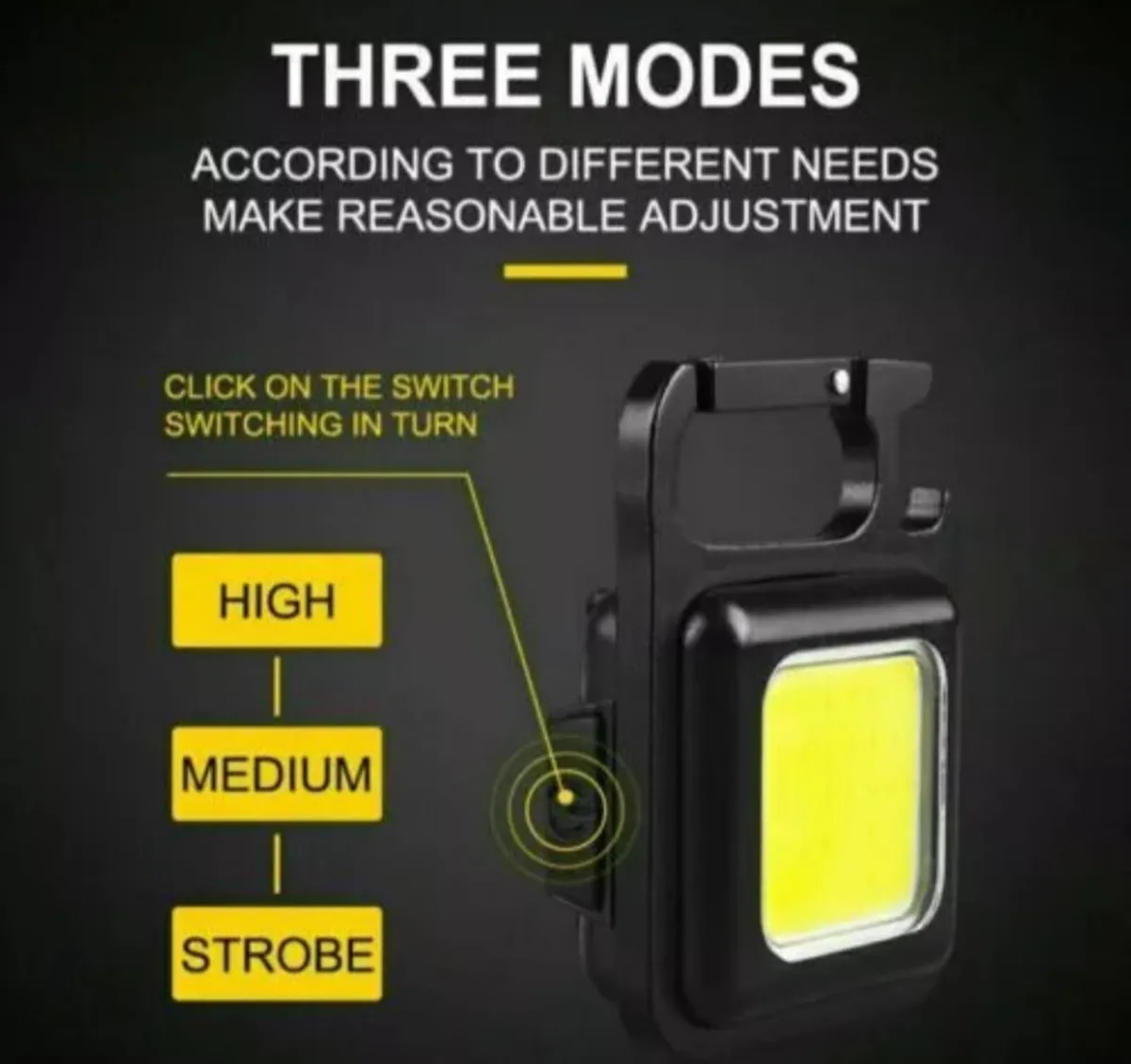 2/4 Pack x Mini Led USB Rechargeable COB - Image 3