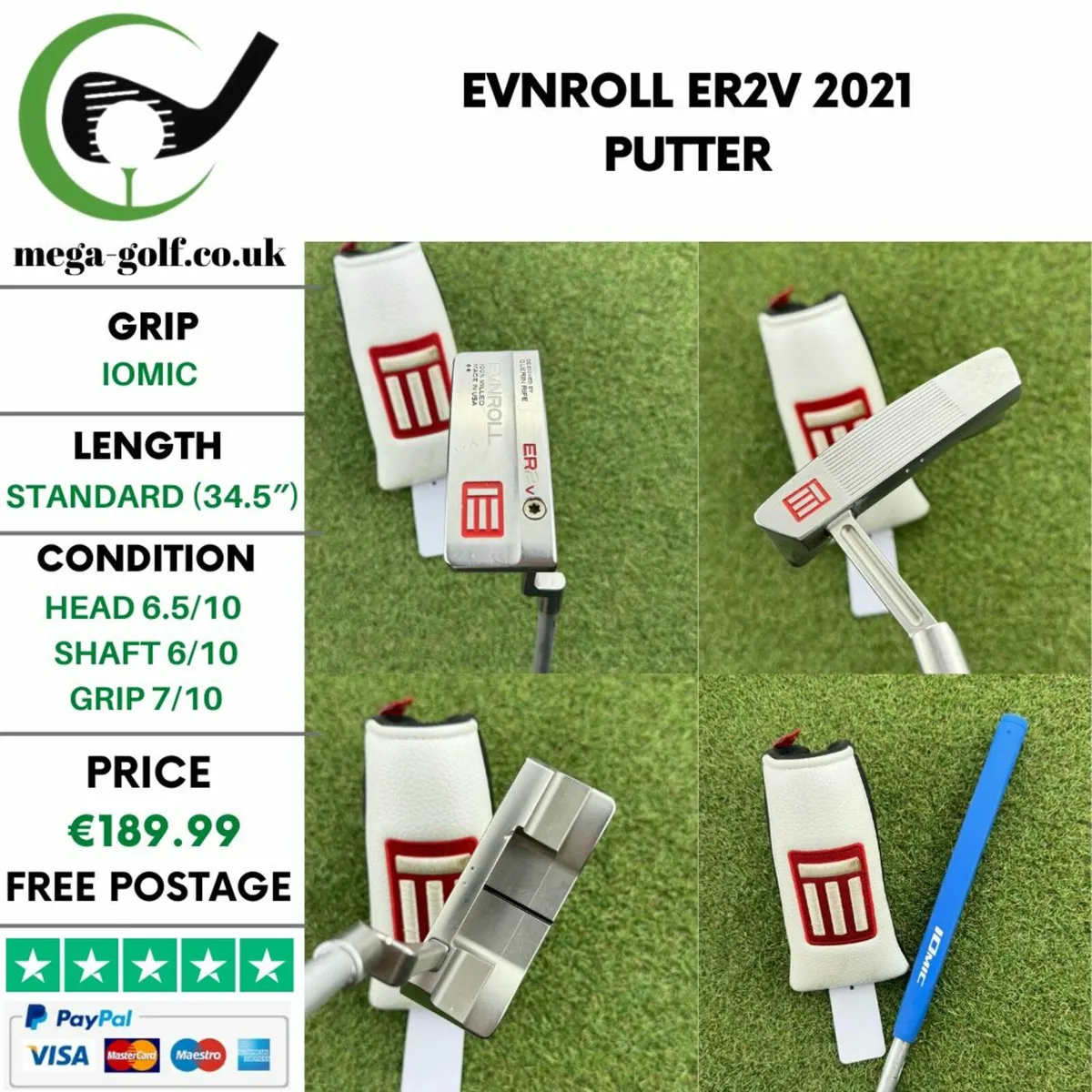 Evnroll ER2V 2021 Putter / 34.5″ - Image 1