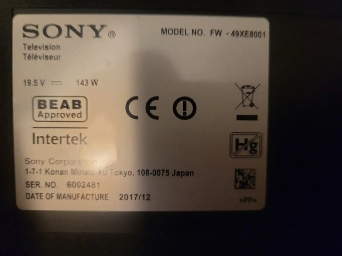Sony Bravia 49" TV 49XE8001 (Open to Reasonable Offers) - Image 3