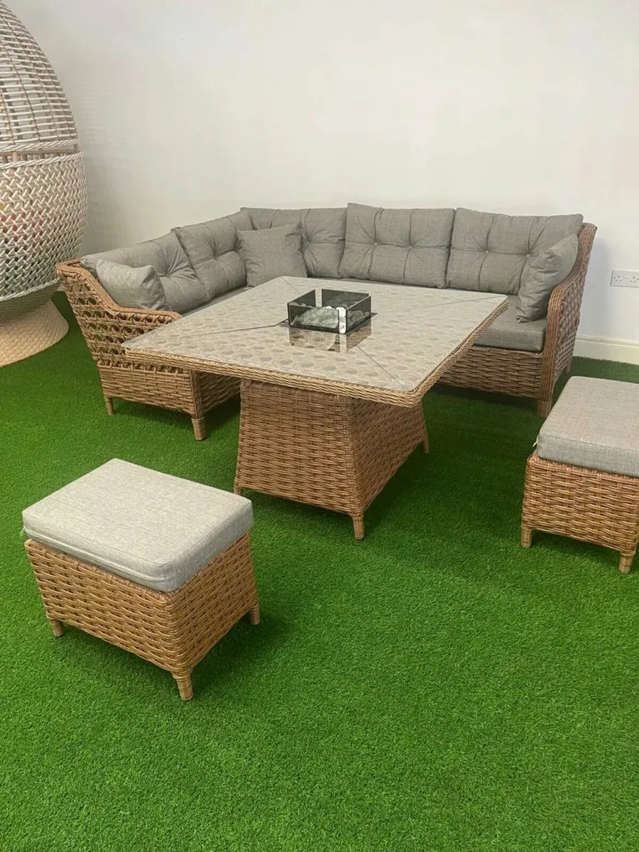 Corner Garden furniture set with firepit - Image 1