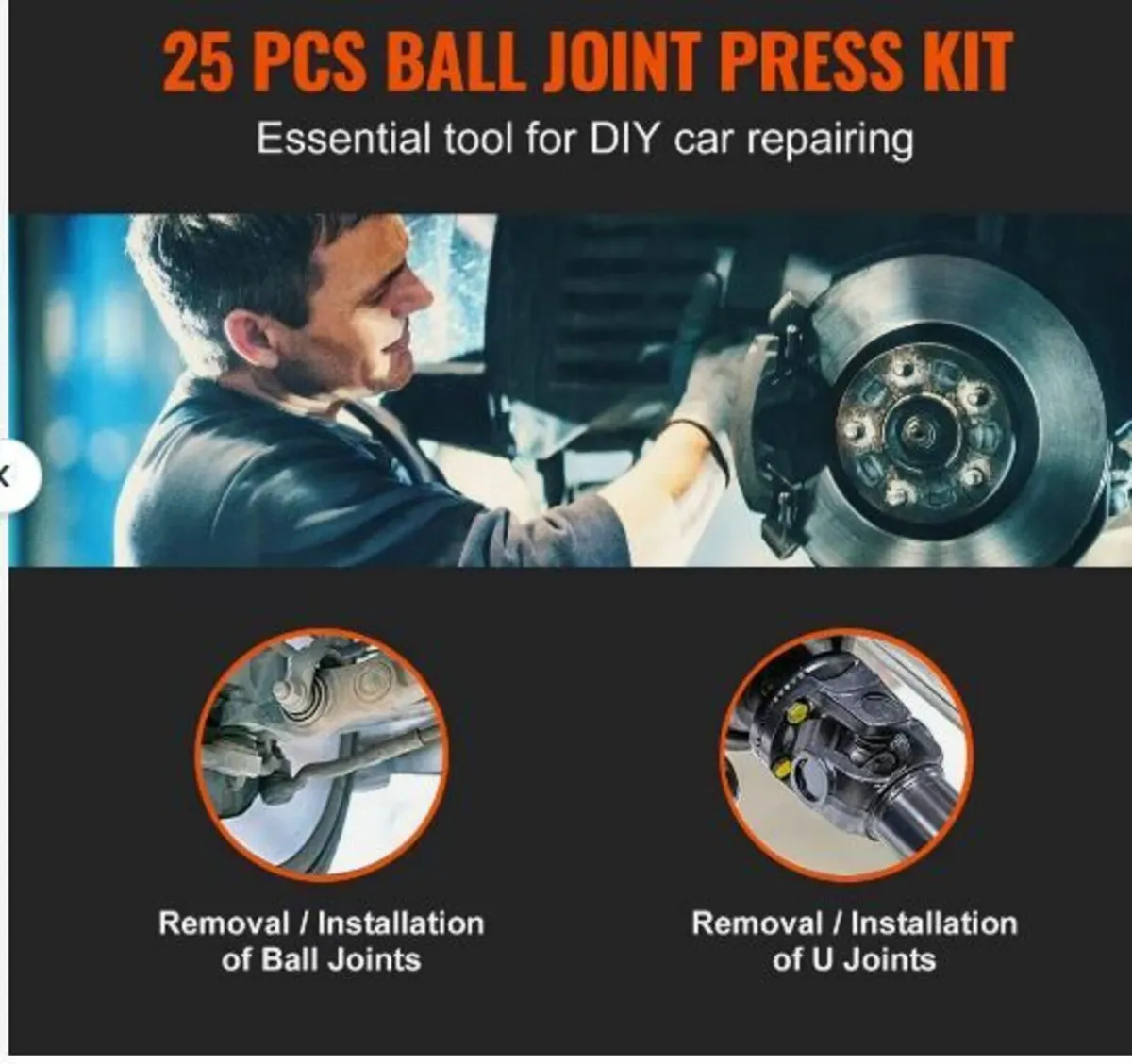 Ball Joint Press Kit, 25 pcsTool Kit - Image 3