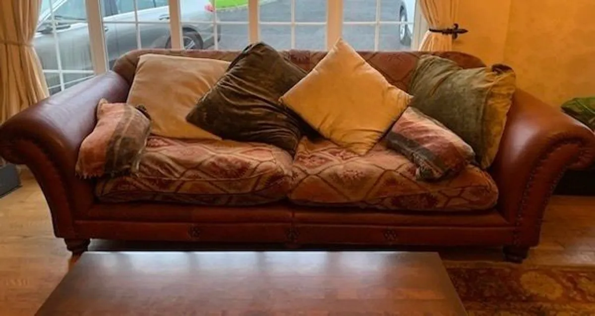 Three-seater sofa and armchair (collect from Limerick City) - Image 1