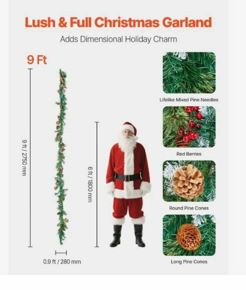 Christmas Tree, 6.5ft Prelit Flocked Artificial - Image 3