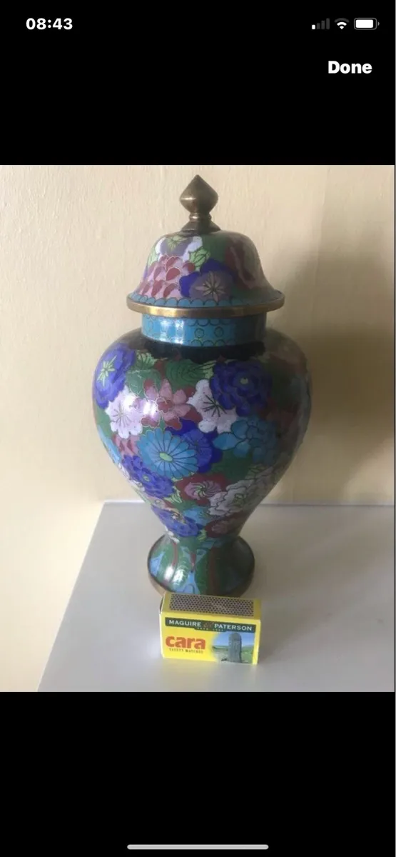 Antique/ Vintage Cloisonne Jar with Lid - Image 1