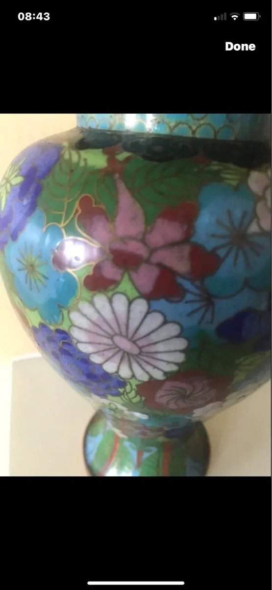 Antique/ Vintage Cloisonne Jar with Lid - Image 3