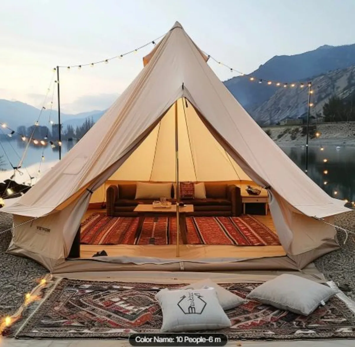 Canvas Bell Tent, 4 Seasons 6 m/19.68 ft Yurt Tent - Image 1