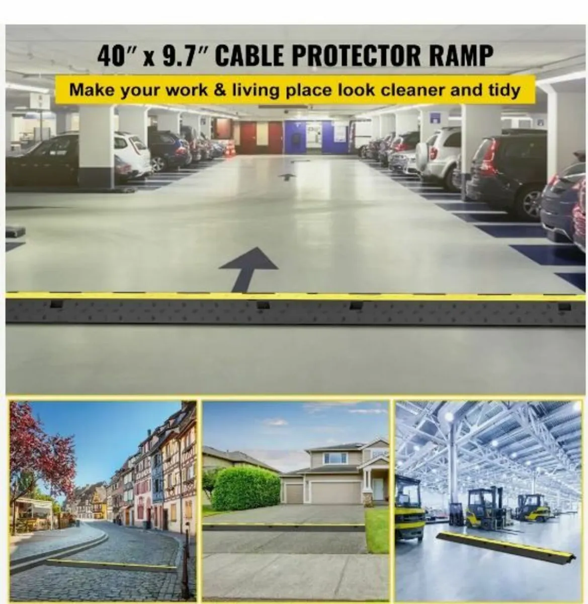 Wire Cord Ramp Driveway Rubber Traffic Speed Bumps - Image 4