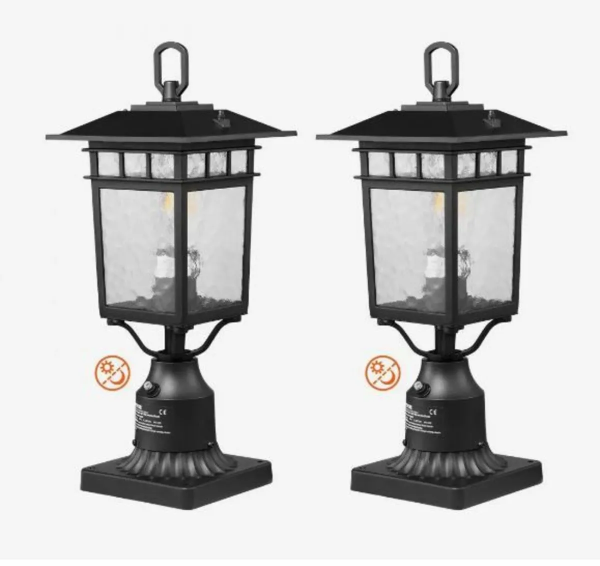 2 Pack Dusk to Dawn Outdoor Post Light, - Image 3