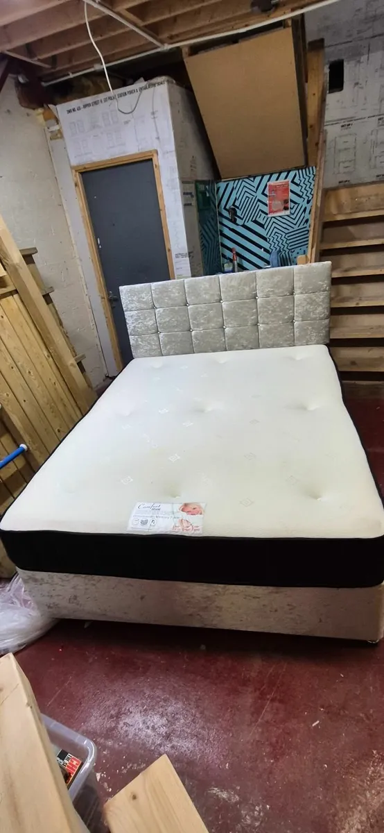 King Size Bed + Mattress - Image 1