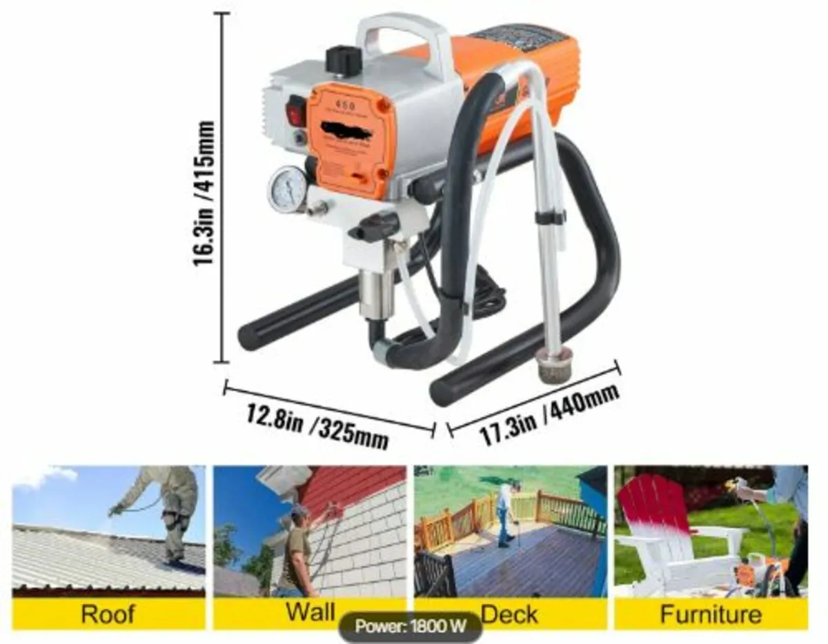 Pro Airless Wall Paint Sprayer, 1800W Electric - Image 4